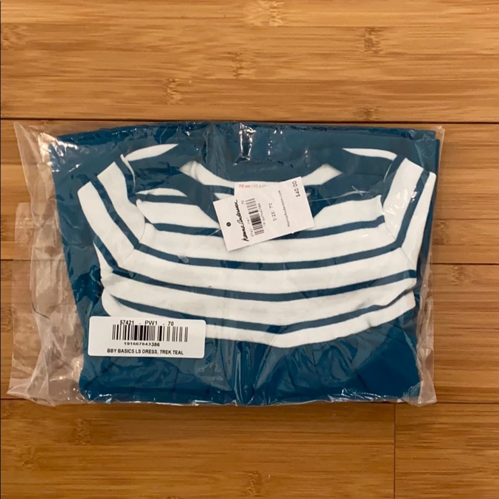 NWT! Hanna Anderson Bright Basics Teal dress